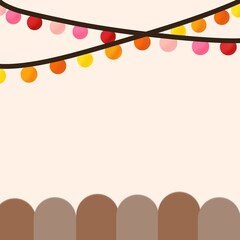 Brown fence and colorful wires