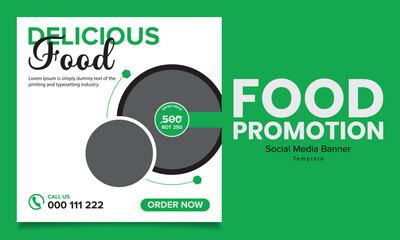 Vector food promotional banner for social media

