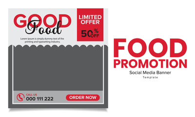 Vector food promotional banner for social media
