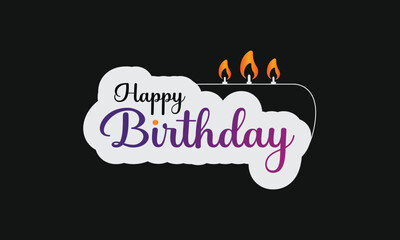 Vector happy birthday lettering design
