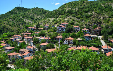 Fototapeta premium Goynuk Town, located in Bolu, Turkey, is an important tourism city with its old Ottoman houses and historical monuments.
