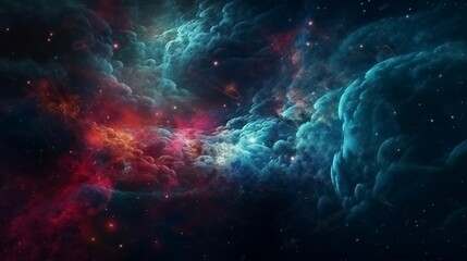 Open space with nebula. Generative AI