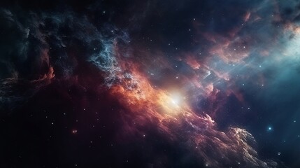 Obraz na płótnie Canvas Open space with nebula. Generative AI