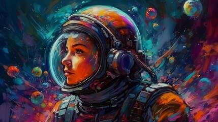 An astronaut in open space. Generative AI