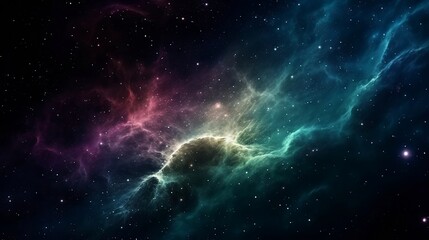 Fototapeta premium Open space with nebula. Generative AI