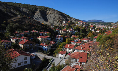 Obraz premium Goynuk Town, located in Bolu, Turkey, is an important tourism city with its old Ottoman houses and historical monuments.