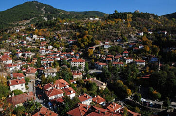 Fototapeta premium Goynuk Town, located in Bolu, Turkey, is an important tourism city with its old Ottoman houses and historical monuments.