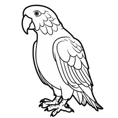Fototapeta premium Bird, colouring book for kids, PNG illustration 