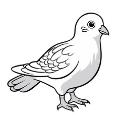Obraz premium Bird, colouring book for kids, PNG illustration 