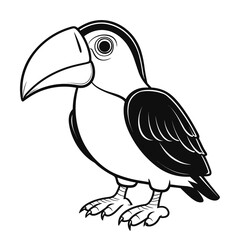 Obraz premium Bird, colouring book for kids, PNG illustration 