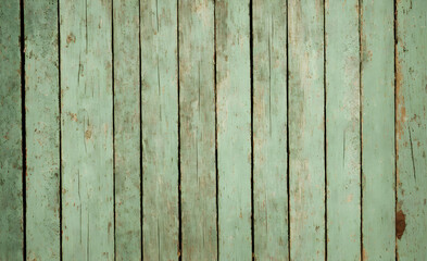 Green wooden planks background. Wooden texture. Green wood texture. Wood plank background Perfect for a natural or vintage theme. Generative AI