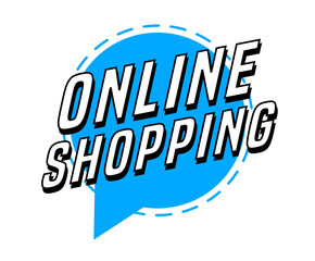 Colorful vector flat design banner online shopping. This sign is well adapted for web design.