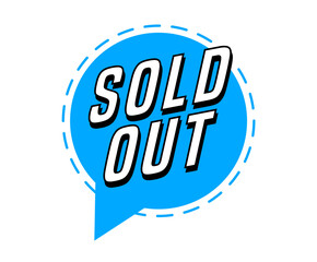 Colorful vector flat design banner sold out. This sign is well adapted for web design.