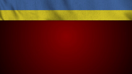 Long Realistic Ukraine Flag and Blank Background Area - 3D Illustration