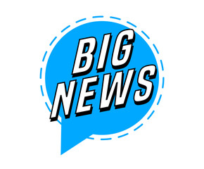 Colorful vector flat design banner big news. This sign is well adapted for web design.