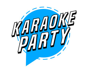Colorful vector flat design banner karaoke party. This sign is well adapted for web design.
