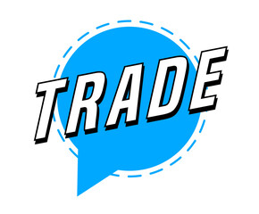 Colorful vector flat design banner trade. This sign is well adapted for web design.