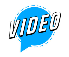 Colorful vector flat design banner video. This sign is well adapted for web design.