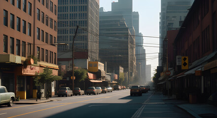 moderne gro&szlig;stadt urban taxi radwege autofrei smokefrei detroit new york tokio generative ki