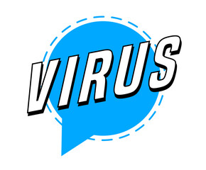 Colorful vector flat design banner virus. This sign is well adapted for web design.