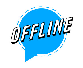 Colorful vector flat design banner offline. This sign is well adapted for web design.