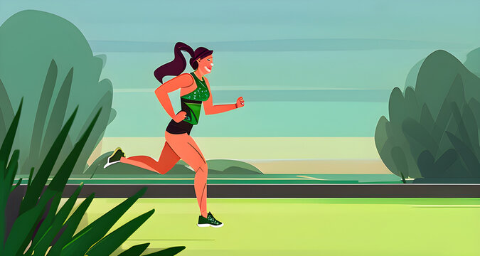 frau bim sport machern sport jogging jogen joggen generative ai