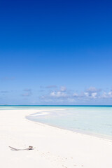 Beautiful tropical Maldives island with a white sandy beach