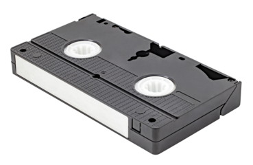 Videotape film for video recorder, reverse side, isolated on transparent background .