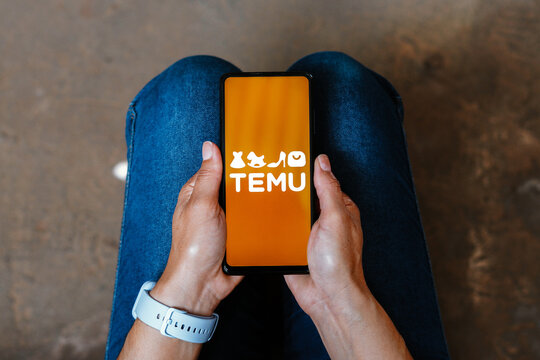 July 3, 2023, Brazil. In this photo illustration, the Temu logo is displayed on a smartphone screen.
