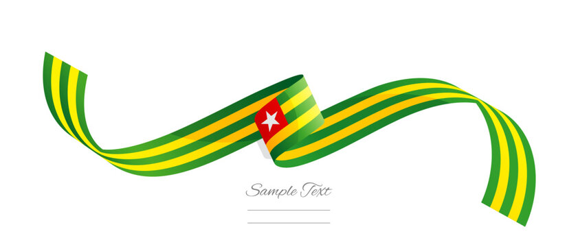 Togolese flag ribbon vector illustration. Togo flag ribbon on abstract isolated on white color background
