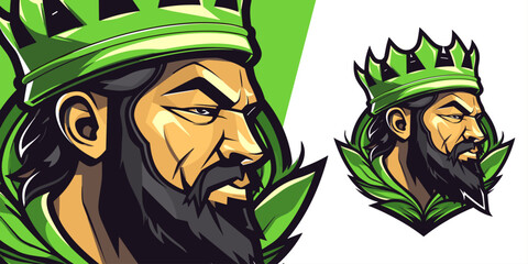 Redefine Excellence: King of Weed Crown Logo Mascot for E-Sport and Sports - Vector Graphic Illustration