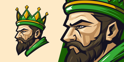 Unleash Your Power: King of Weed Crown Logo Mascot - Illustration Vector Graphic for Gaming and Sport Teams