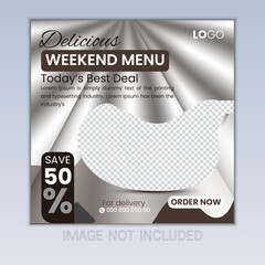 Food menu and restaurant social media post template