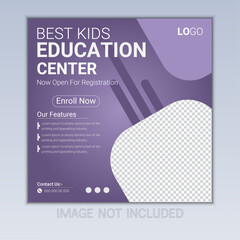 School education admission social media post  template