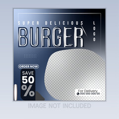 Food menu and restaurant social media post template