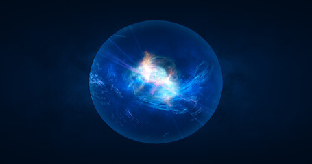 Abstract ball sphere planet energy transparent glass space abstract background