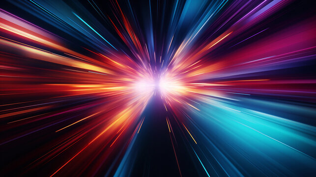 Abstract background with speedy motion blur creating flashy pattern of straight lines