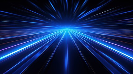 Neon glowing techno lines blue hitech futuristic AI, Generative AI, Generative