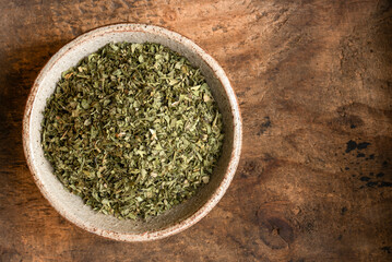 Dried Cilantro in a Bowl