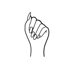 Nail Salon Beauty Hand Illustration Outline Transparent Background