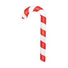 Red and white watercolor isolated lollipop hand draw. Candy cane illustration for food menu, confectionery logos, birthday invitation, wedding postcard. Art for design
