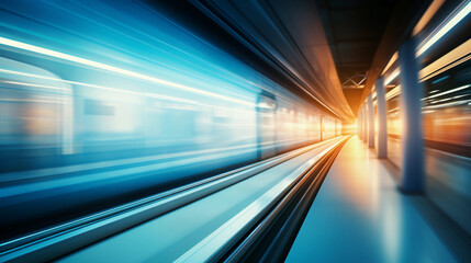 Fototapeta premium blurred background metro escalator