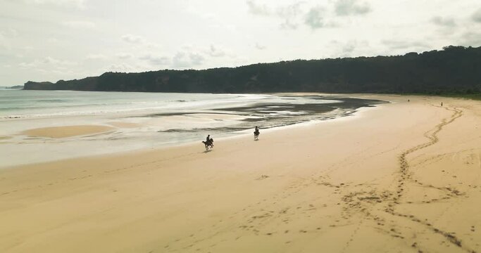 Horse Back Riding on Remote beach