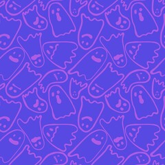 Halloween ghost seamless cartoon pattern for wrapping paper and fabrics and linens and kids clothes print