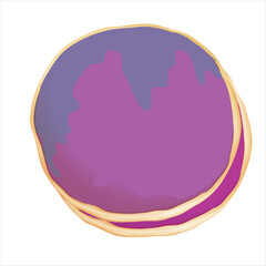 donut with blueberry cream