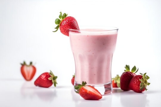strawberry smoothie in glass,ai generated