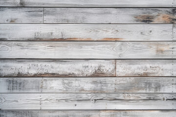 Obraz premium Close-up of vintage grey timber plank wall with textured white wood. Generative AI