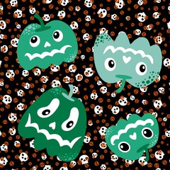 Halloween seamless pumpkins pattern for fabrics and wrapping paper and clothes print