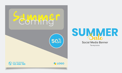 Summer welcome banner for social media
