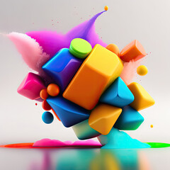 Image of an abstract colorful powder splash